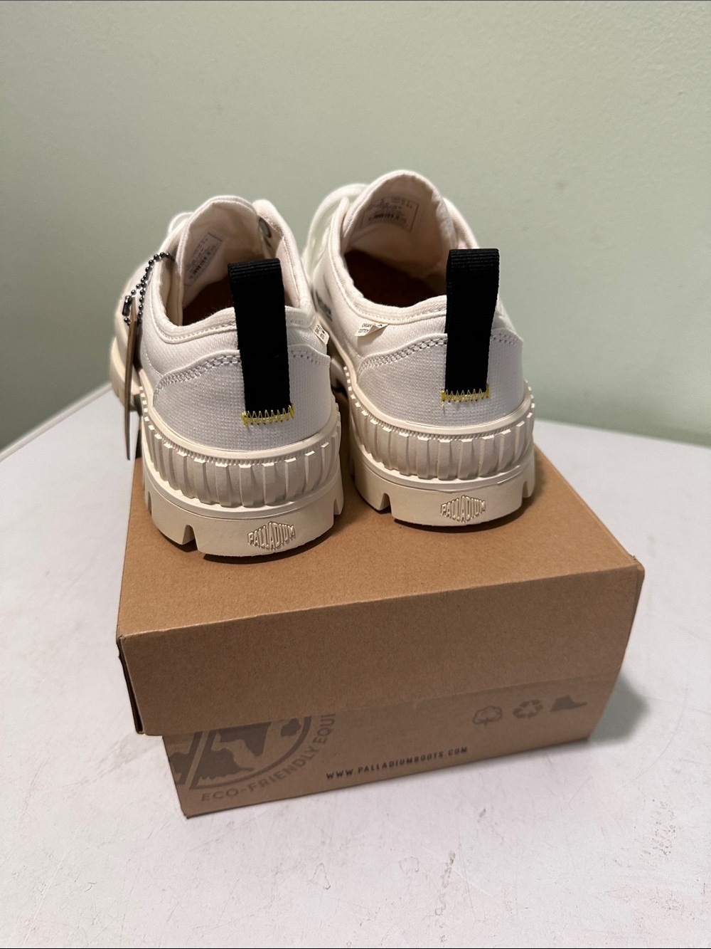 Palladium Off-White Canvas Platform Lace-Ups - Picture 5 of 6